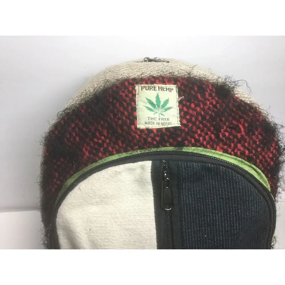 Himalayan 100% Pure Hemp‎ THC Free Multi Color Backpack Made in Nepal
